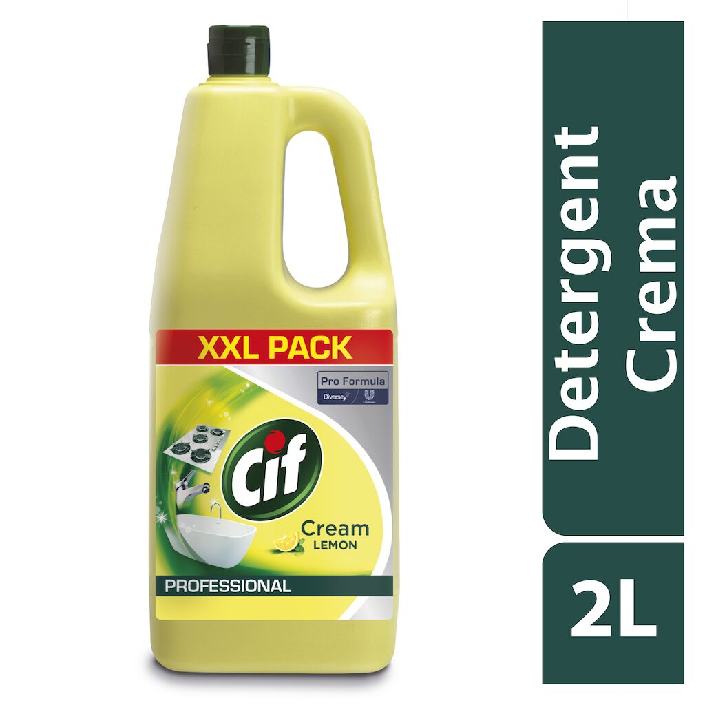 Cif Professional Cremă De Curățat Non-Abrazivă Lemon 6x2L - Cremă De Curățat cu microparticule naturale